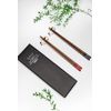 Wood Chopsticks Set with Ceramic Panda Rest (Lucky Cat)