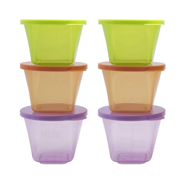 NUK Baby Stackable Food Storage Containers | Microwave & Freezer Safe | 6 Count