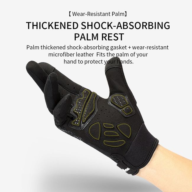 Shock Resistant Touchscreen Leather Biker Gloves