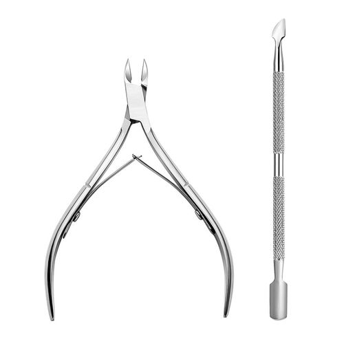 Cuticle Nipper Cuticle Cutter Clipper Cuticle Trimmer with Pusher Cuticle Remover Kit Stainless Steel Nail Care Tools for Mani-Pedi