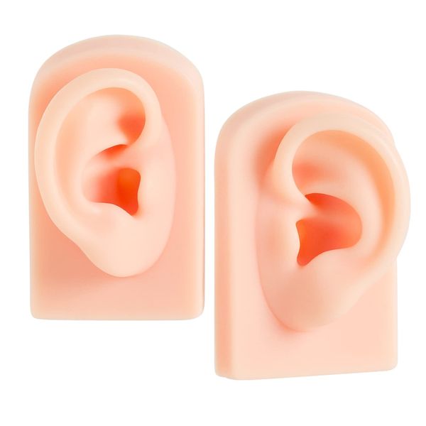 1 Pair Soft Silicone Ear Model Ear Piercing Practice Ear Studs Earring Jewelry Display