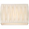 White Pinched Pleat Medium Rectangle Lamp Shade 14" Wide x 7" Deep x 10" High (Spider) Replacement with Harp and Finial - Springcrest