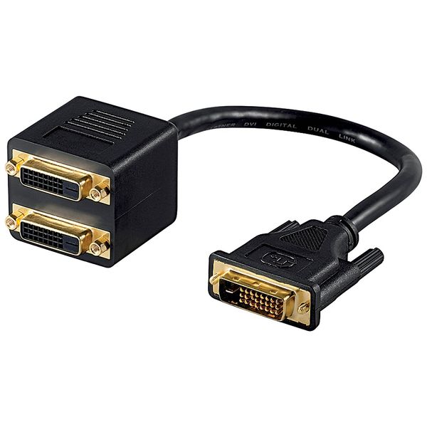 Goobay 68740 DVI Adapter Cable, Gold Plated, 0.1m Length