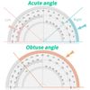 8 Piece Maths Set, Geometry Compasses Set Includes School Protractor, 15cm Ruler, Eraser, Pencil Sharpener, Compass, Pencil, 2 x Set Squares for Maths Learning, Home Schooling