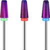 3Pcs Carbide 5 in 1 Nail Drill Bit Set- Two Way Rotate 5 1, Multi-colored