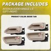 4Pcs Inside Interior Door Handle Front & Rear for Toyota Sequoia 2001-2007 Beige