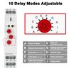 DEWIN Asymmetric Cycle Timer, Multifunctional Delay Relay GRT8-M2 Multifunctional Delay Time Relay with 10 Functions DIN Rail Mount AC 220V