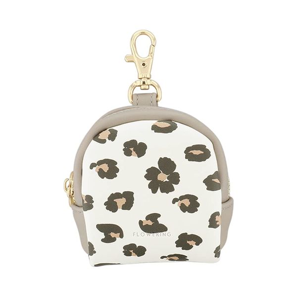 FLOWERING Mini Bag Charm Cow Pattern x Heart GPO0300-GY (Gray)