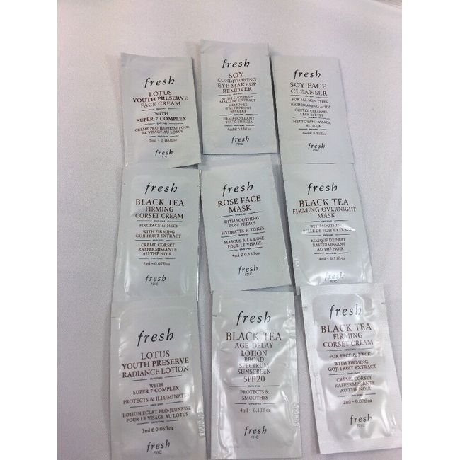 (9) Fresh Black Tea Rose Lotus Soy Lotion Mask Cleanse Sample Single