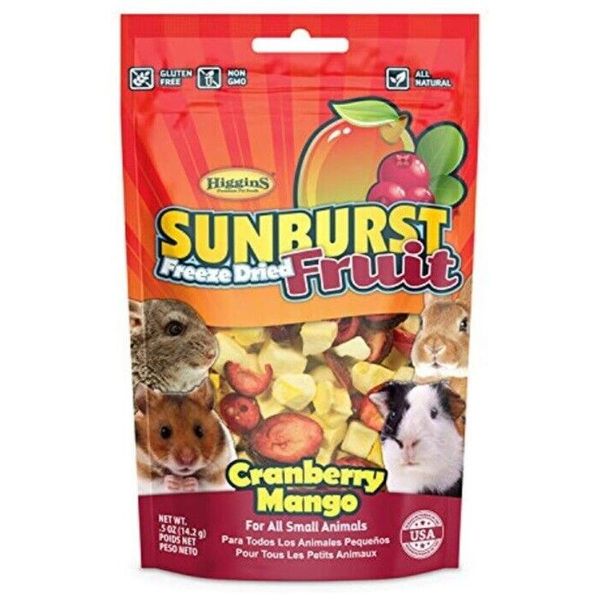 Higgins Sunburst Cranberry Mango Freeze Dried Fruit for Small Animals 0.5 Oz