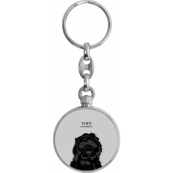 Toff London Black Cockapoo Dog Head Keyring