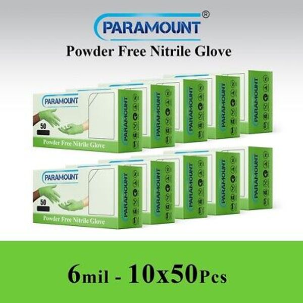 6MIL INDUSTRIAL DISPOSABLE NITRILE GLOVES, GREEN, POWDER FREE SMALL 1000 PCS