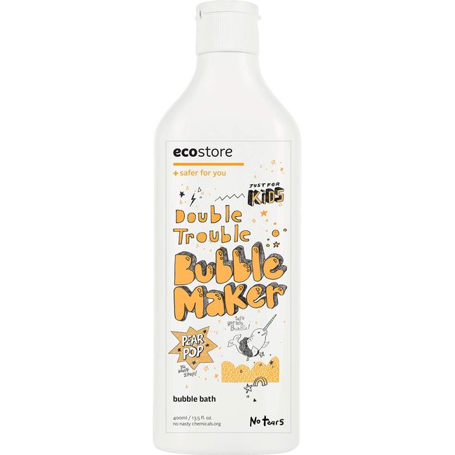 ecostore Bubble Bath (Pear Pop), 13.5 fl oz (400 ml), For Kids, Bath Salts, Foam Bath