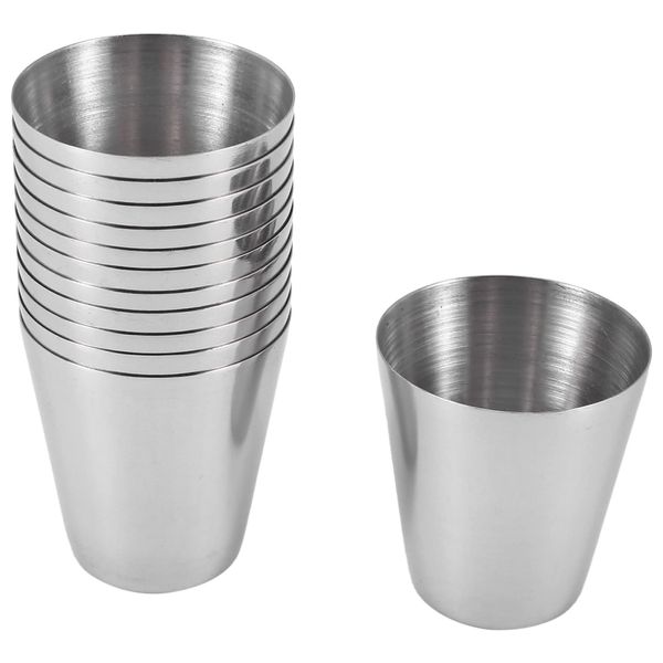 Haskoss 15pcs Stainless Steel Shot Glass Beverage Containers Stainless Steel Shot Cup Sake Glass Sauce Cup Shot Cup,30Ml(10z) Camping Travel Coffee Tea Cup for Whiskey Tequila