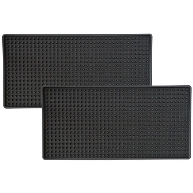 SAG Bar Mat Counter PVC (Black) 11.8 x 5.9 inches (30 x 15 cm) with Anti-Shape Sheet (Set of 2)