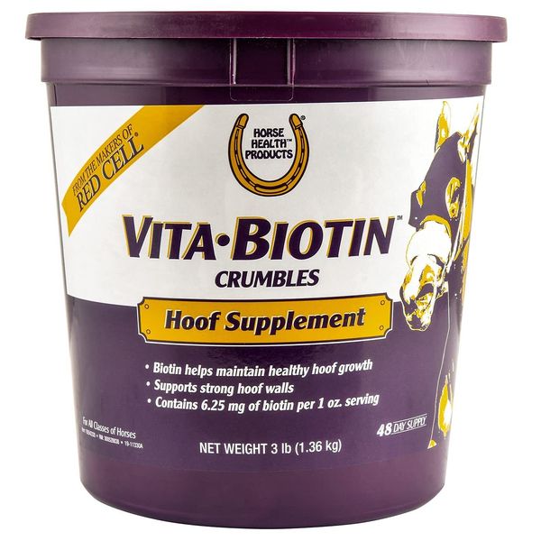 Horse Health Vita Biotin Crumbles Horse Hoof Supplement, Helps Maintain Healthy,