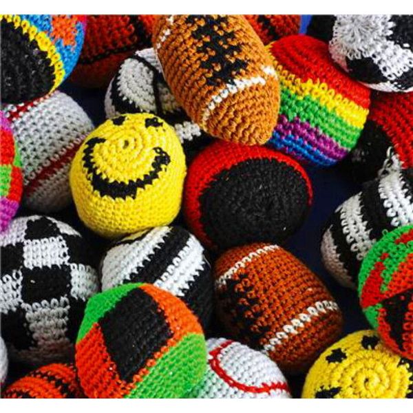 WHOLESALE LOT 48 ASST.KICK BALLS WOVEN HACKY SACK FOOT BALLS BAGS HACKEY PARTY