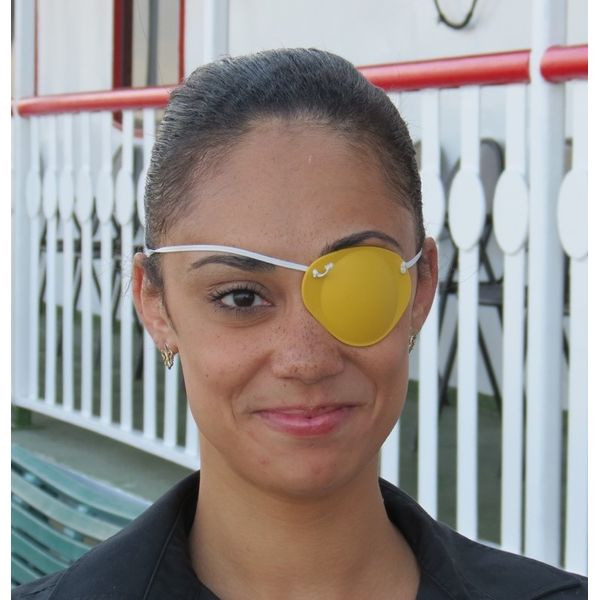 World's Best Eye Patch - ADULT GOLD,LASTS FOR YEARS , replaceable elastic