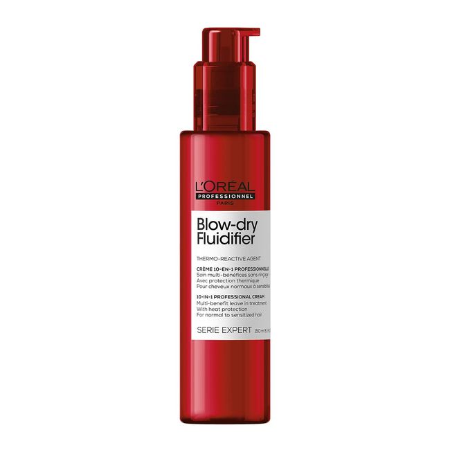 L’Oréal Professionnel Multi-Benefit Blow-dry Cream, With Heat Protection, Serie Expert Blow-Dry Fluidifier, 150 ml