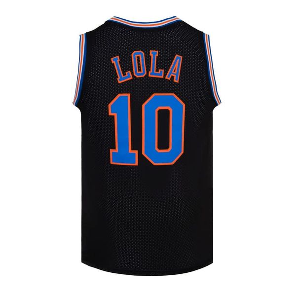 Youth Kids Basketball Jerseys #10 Lola Space Movie Jersey Shirts for Boys S-XL (Black, Youth Small)