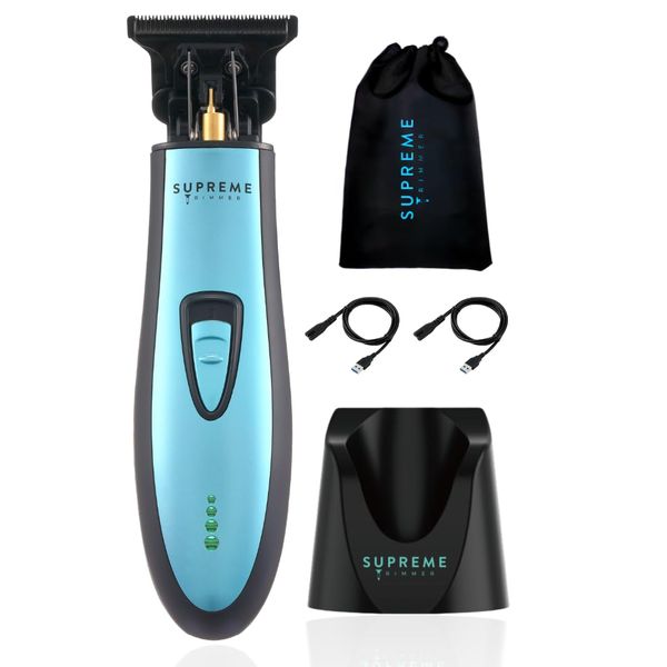 Supreme Trimmer DLC T Shaper| Professional Barber Trimmer Hair Clippers for Men (120 Min Run Time) Cordless Hair Trimmer Zero Gapped Liner Beard Trimmer | ST5215 Light Blue