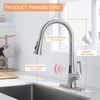 RUVIDA Brushed Nickel Kitchen Faucets, Pull Down Sprayer,Single Handle Sensor