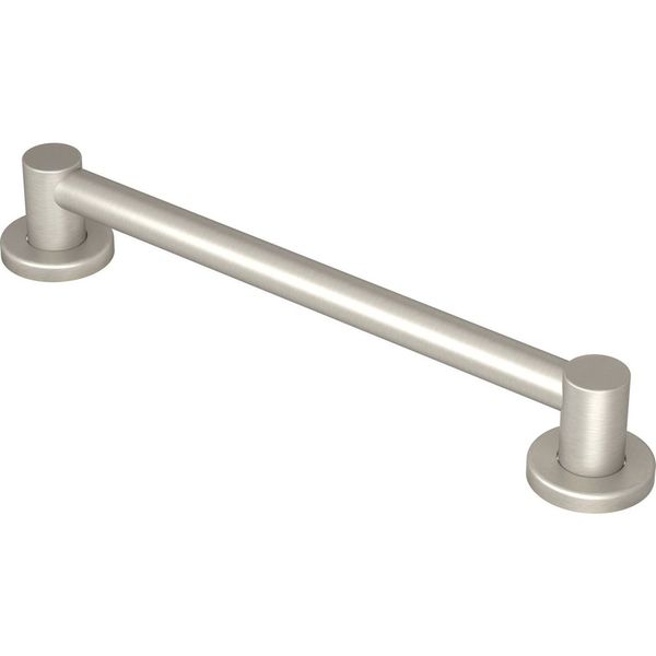 Moen YG0412BN Bathroom Safety 12-Inch Stainless Steel Modern Bathroom Grab Bar, Brushed Nickel