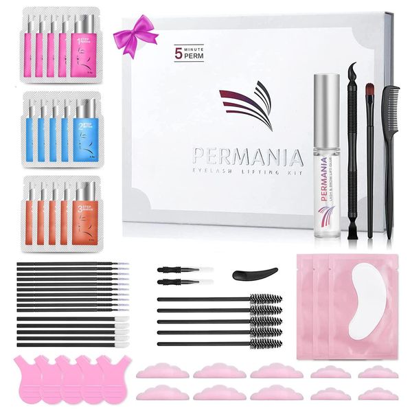 PERMANIA 2023 Kit Laminazione Ciglia, Lash Lift Kit, Accessori completi, Ciglia arricciate e sopracciglia folte, Ottimo come regalo per la festa della mamma e regalo di compleanno