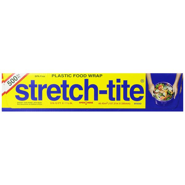 Stretch-tite Plastic Food Wrap, 500 Sq. Ft., 516.12-Ft. x 11.5/8-Inch Rolls (Pack of 4)