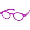 GAWK Type J Frosted Purple Retro Round Reading Glasses with Pouch Case