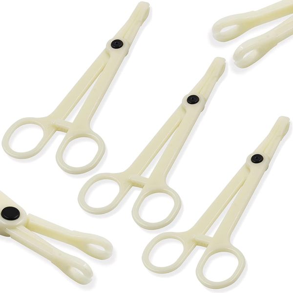 Disposable Piercing Clamps - Lyuxzad 25Pcs Piercing Forceps Rounded Slotted Septum Clamps Septum Forceps for Lip Labret Eyebrow Navel Tongue Belly Ear Nose Piercing Kit Piercing Tools