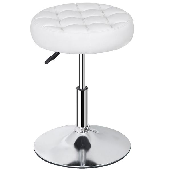 Round Vanity Stool Chair Adjustable 360°Swivel Makeup Ottoman Stool for Bedroom