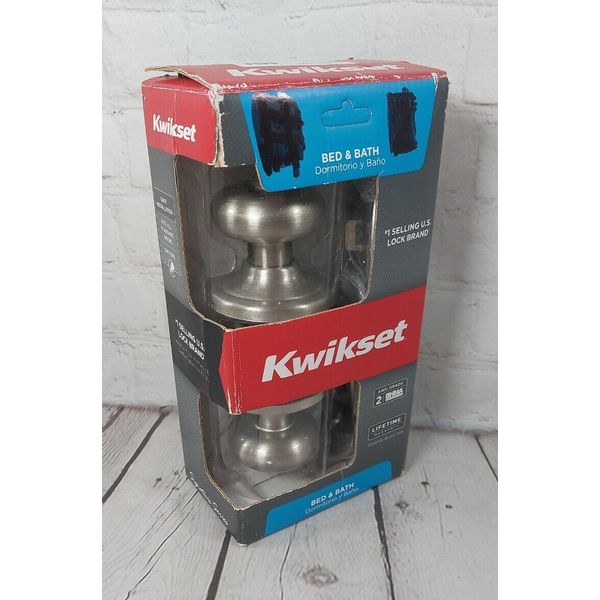 KWIKSET Doorknob Juno Privacy Lock Bed & Bath Satin Nickel 730J 15 CP/97300-829