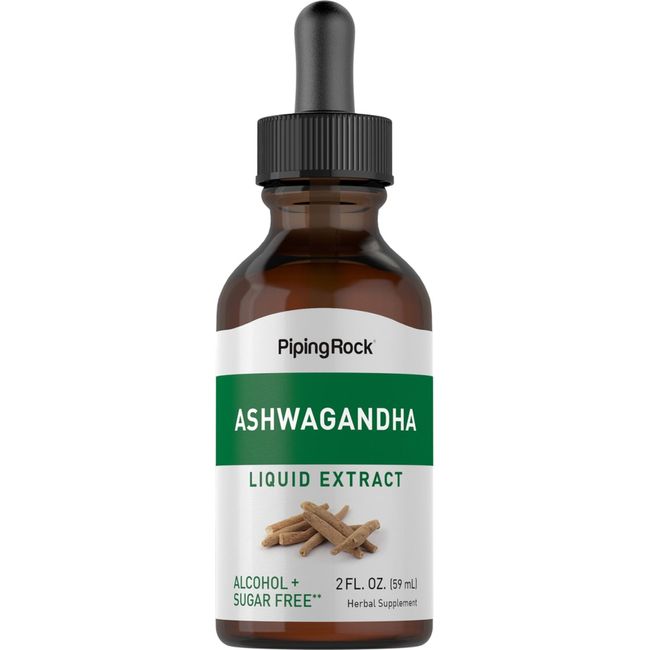 Ashwagandha Drops 2 fl oz | Liquid Extract | Non-GMO | by Piping Rock