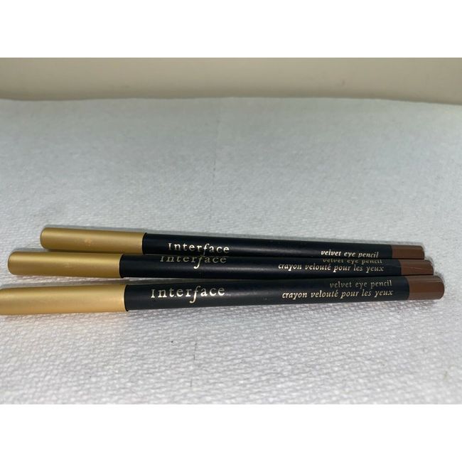 LOT OF 3 Interface  Velvet Eye Pencil Bark 0.04 OZ FULL SIZE NEW UNBOX (A32)