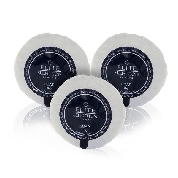 Pleat Wrapped Mini Hotel Soap Luxury Bath Soaps Travel Small Bath Soap Mini Soaps Bathroom Soap Round Hotel Bar Soap Individually Wrapped Elite 20 Gram Soap for Guest House Hotels B&B Pack of 100