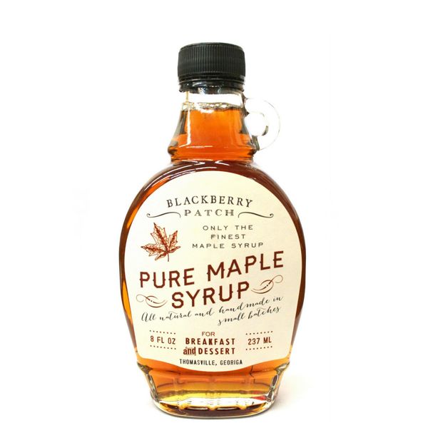 Pure Maple Syrup - Blackberry Patch Syrups 3 Ingredients 8 oz Bottle – Perfect on Pancakes, Waffles & French Toast, Great Dessert Topping (Pure Maple, 8 Ounce)