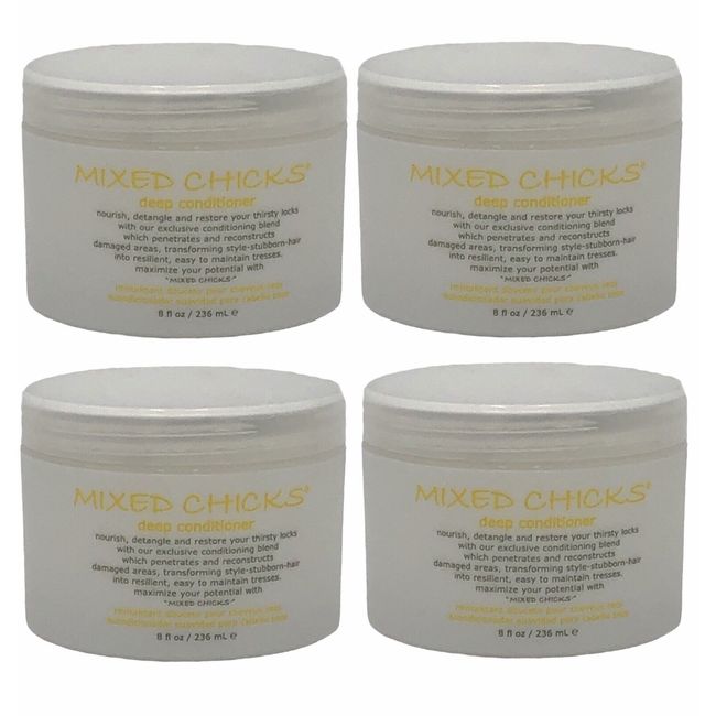 4 Pack Mixed Chicks Detangling Deep Conditioner 8 oz Moisturize Restore Soften