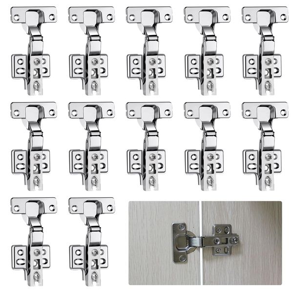 12pcs Kitchen Cabinet Hinges with Screws, Cupboard Door Hinges Kitchen Cupboard Hinges Wardrobe Hinges Hinges for Kitchen Cupboards Kitchen Hinges for Cupboard Doors