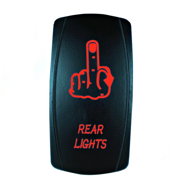 STVMotorsports Laser Back-lit Red Rocker Switch Finger Rear Lights 20A 12V On/Off LED Light