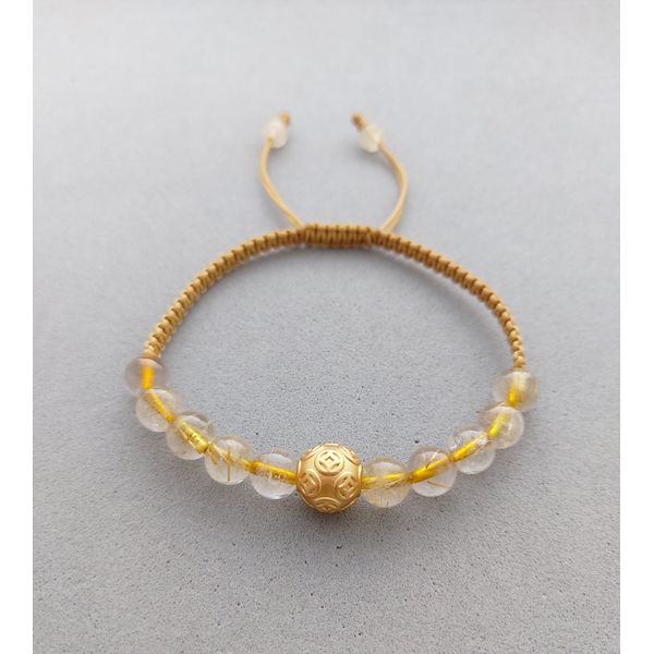 The beginning of happiness 5..﻿ Double fortune 99.9 gold silver coin jar &amp; gold needle crystal knot bracelet