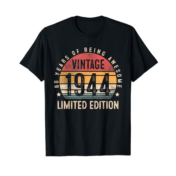 Vintage 1944 80 Years Old Gifts for Men Women 80th Birthday T-Shirt