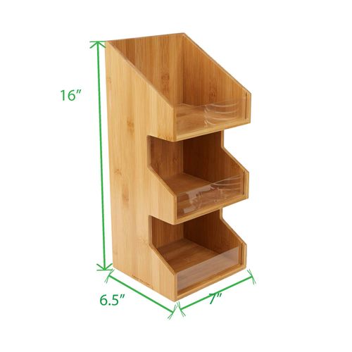 Mind Reader Coffee Condiment Station, Countertop Organizer, Coffee Bar, Rayon from Bamboo, 6.5"L x 6.5"W x 15"H, Brown