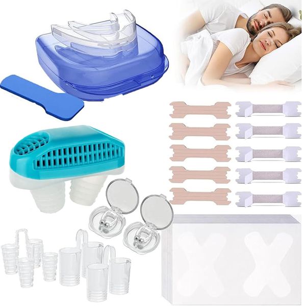 Anti Snoring Devices,Sleep Apnea Devices 28Pack Snoring Solution Nose Vent Clip Anti Snoring Mouth Guard Snore Stopper Snoring Aids for Men and Women