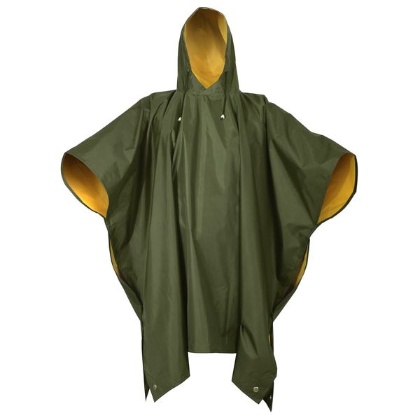 Rothco Reversible PVC Poncho, Olive Drab/Yellow