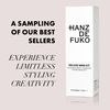 Hanz de Fuko Deluxe Hair Care Kit – Super Styling Sampler Featuring Claymation, Sponge Wax, Modify Pomade, Scheme Cream – 4 pack, 0.25oz each