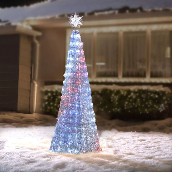 MEMBERS MARK PRE LIT 6' COLOR CHANGING TREE W/ 19 FUNCTIONS, SILVER *NEW
