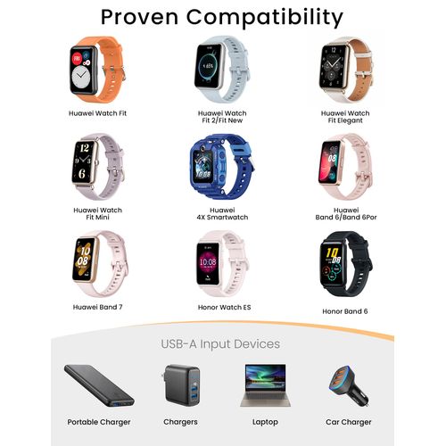 Sinoacc Charger for Huawei Watch Fit/Fit 2/Fit New/Fit Mini/Fit Elegant, Huawei Band 7/6/6 Pro, Huawei 4X Smartwatch, Honor Band 6/Watch ES - 3.3ft 100cm Replacement Magnetic USB Charging Cable