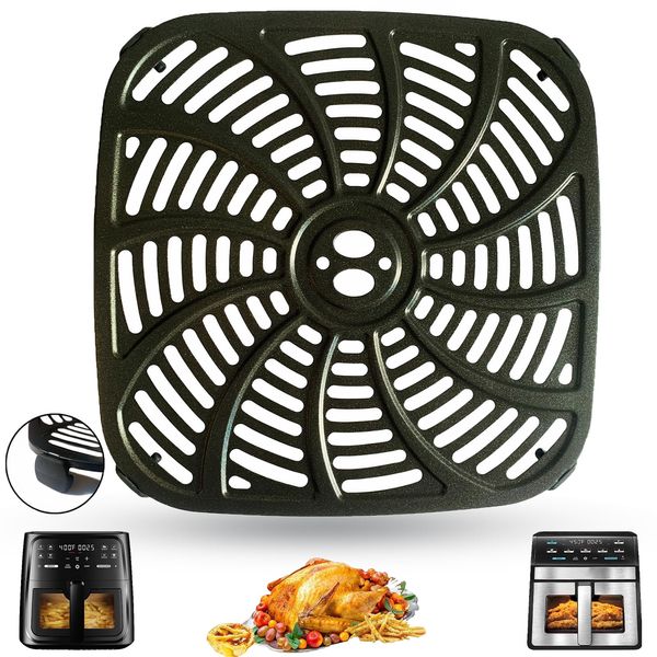 GSZN 8QT Air Fryer Crisping Plate Tray for Gourmia GAF823 GAF858 Digital Air Fryers, Upgraded Air Fryer Grill Plate Pan Rack Insert Grate Shelf Grid for 8QT Gourmia Air Fryer, Dishwasher Safe