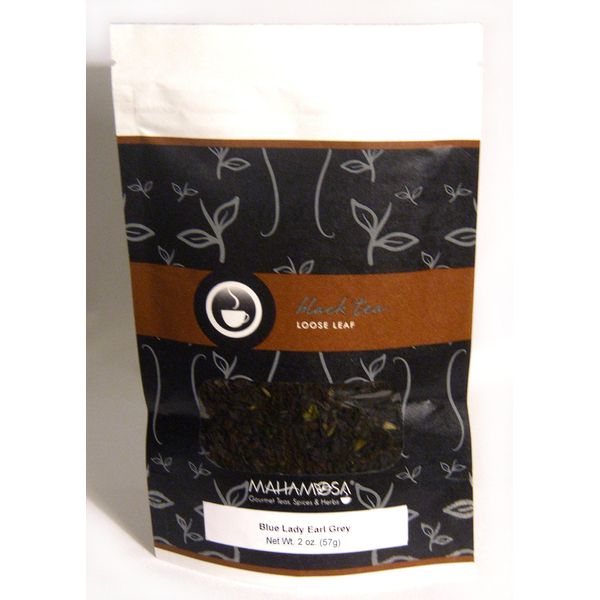 Mahamosa Black Earl Grey Tea Loose Leaf (Looseleaf) - Blue Lady Earl Grey 2 oz